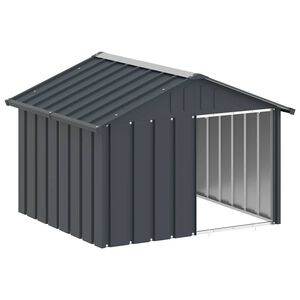 vidaXL Casa de perro acero galvanizado antracita 116,5x103x81,5 cm