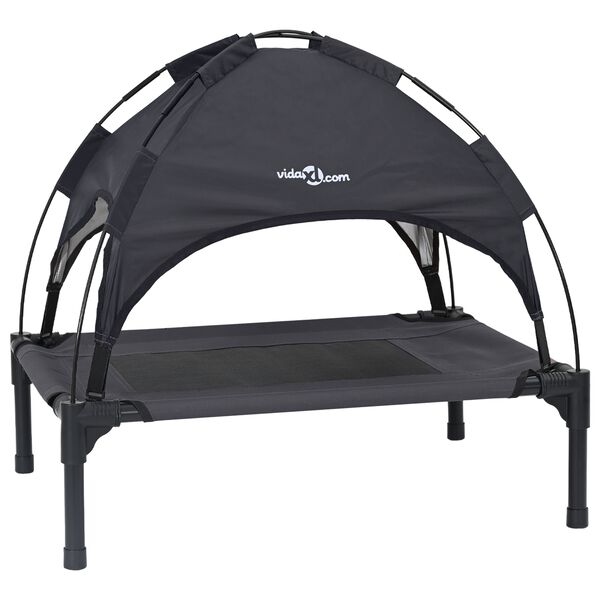 vidaXL Cama para perro Manual Negro 76 x 62 x 70,5 cm Acero