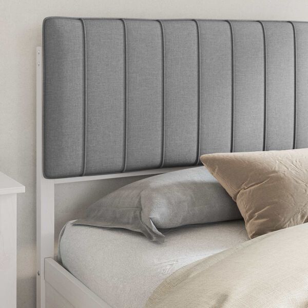 vidaXL Estructura de Cama con Cabecera Tapizada Gris Claro