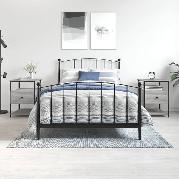 vidaXL Mesitas noche 2 uds madera ingenier&iacute;a gris Sonoma 40x42x56 cm