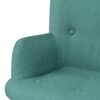 vidaXL Sill&oacute;n con taburete reposapi&eacute;s de tela verde