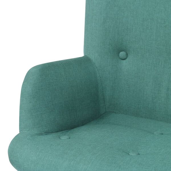 vidaXL Sill&oacute;n con taburete reposapi&eacute;s de tela verde