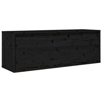 vidaXL Muebles para TV 3 piezas madera maciza de pino negro