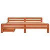 vidaXL Cama sin colch&oacute;n madera maciza de pino marr&oacute;n cera 200x200 cm