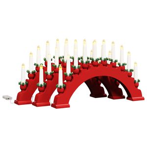 vidaXL Arco de Velas de Navidad con 10 Velas LED 3 pcs Rojo