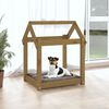 vidaXL Cama para perros madera maciza pino marrón miel 61x50x70 cm