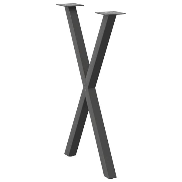 vidaXL Patas para mesa de comedor en forma de X (2 unidades), antracita, 50 x (72-73) cm, acero