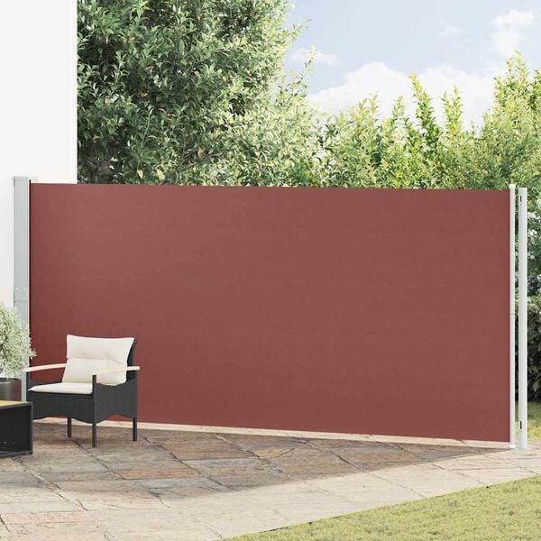 vidaXL Toldo lateral retr&aacute;ctil de jard&iacute;n marr&oacute;n 180x600 cm