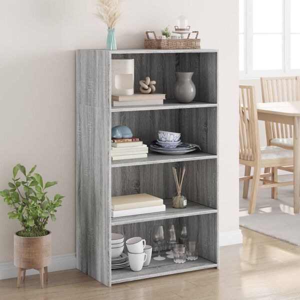 vidaXL Aparador alto madera de ingeniería gris Sonoma 70x41x124 cm