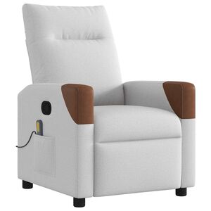 vidaXL Sill&oacute;n de masaje reclinable de tela gris nube