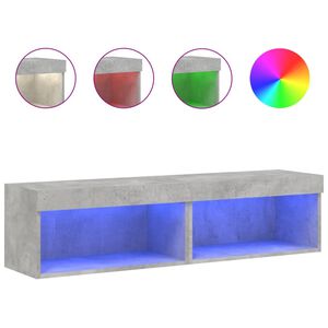 vidaXL Muebles para TV con luces LED 2 uds gris hormig&oacute;n 60x30x30 cm