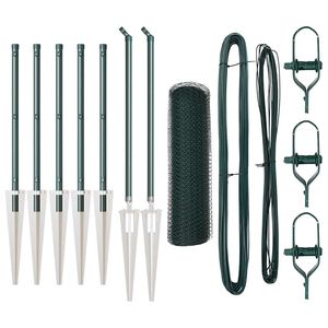 vidaXL Poste de Valla Verde 10 x 0,4 m (malla de 13 mm) Acero y PVC