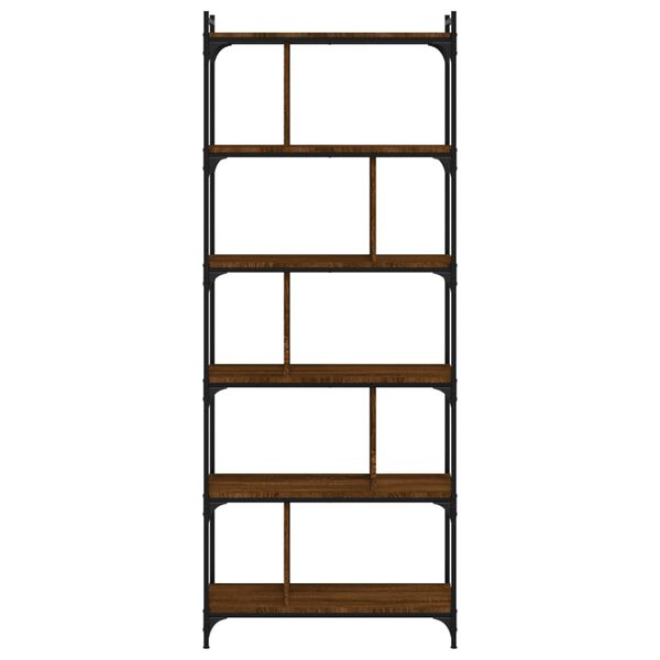 vidaXL Librer&iacute;a 6 estantes madera ingenier&iacute;a marr&oacute;n roble 76x32x192 cm