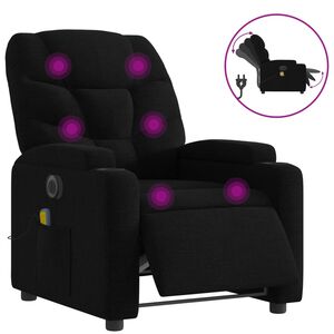 vidaXL Sill&oacute;n reclinable de masaje el&eacute;ctrico tela negro