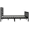 vidaXL Estructura de cama madera maciza negra King Size 150x200 cm
