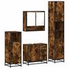 vidaXL Set de muebles ba&ntilde;o 4 pzas madera contrachapada roble ahumado