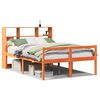 vidaXL Cama con estanter&iacute;a sin colch&oacute;n madera maciza marr&oacute;n 120x200cm
