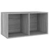 vidaXL Caja para discos de vinilo madera contrachapada gris 71x34x36cm