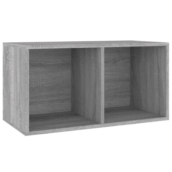 vidaXL Caja para discos de vinilo madera contrachapada gris 71x34x36cm