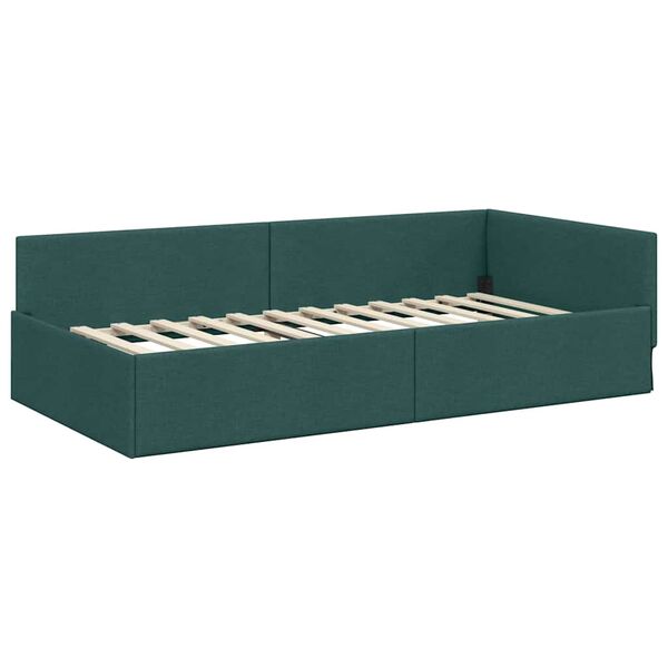 vidaXL Estructura de cama en esquina Verde oscuro 90 cm x 200 cm