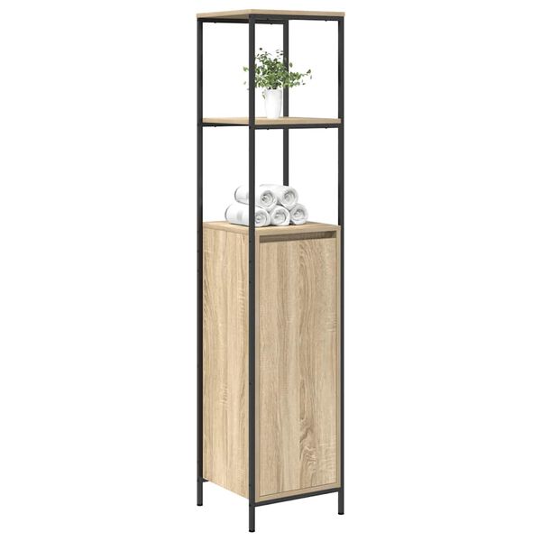 vidaXL Mueble de baño con estantes roble Sonoma 36x35x165 cm