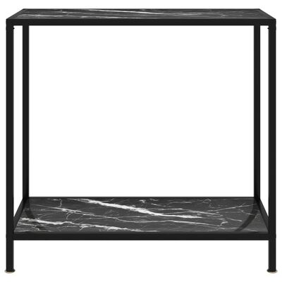 vidaXL Mesa de consola negro vidrio templado 80x35x75 cm