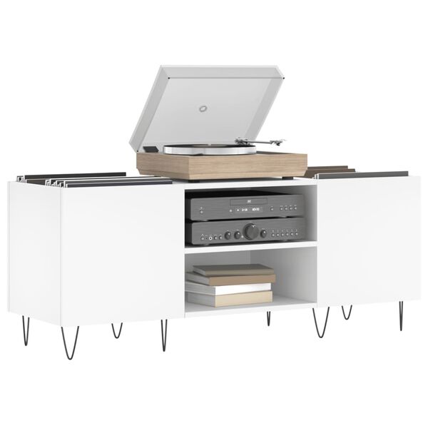 vidaXL Mueble para discos madera contrachapada blanco 121x38x48 cm