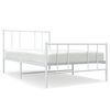 vidaXL Estructura cama sin colch&oacute;n con estribo metal blanco 100x200 cm