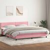 vidaXL Cama box spring con colch&oacute;n terciopelo rosa 180x210 cm