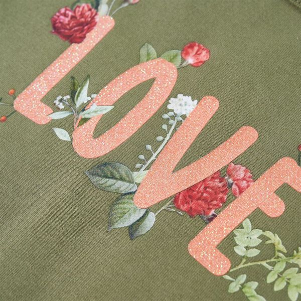 Camiseta infantil de manga larga caqui 116