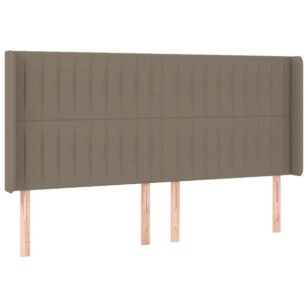 vidaXL Cabecero con LED de tela gris taupe 183x16x118/128 cm