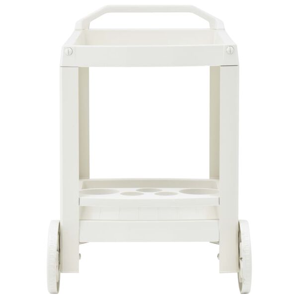 vidaXL Carrito de bebidas plástico blanco 69x53x72 cm