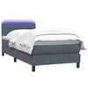 vidaXL Cama box spring con colch&oacute;n y LED terciopelo gris oscuro 100x220 cm