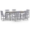 vidaXL Juego de comedor para jard&iacute;n 7 piezas madera maciza acacia gris
