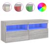 vidaXL Mueble de TV de pared con luces LED gris Sonoma 100x30x40 cm
