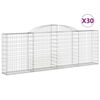 vidaXL Cestas de gaviones 30 uds forma arco hierro 300x30x100/120 cm