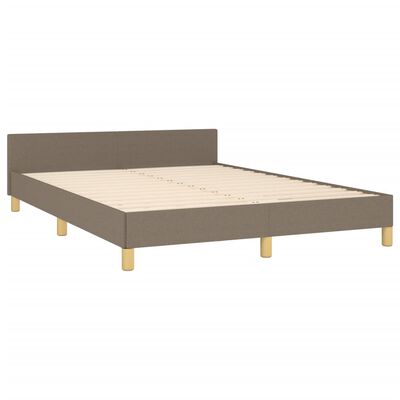 vidaXL Estructura de cama con cabecero de tela gris taupe 140x200 cm