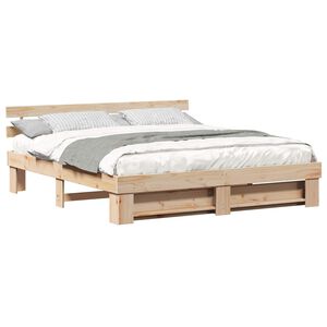 vidaXL Estructura de cama Marr&oacute;n 200 x 200 cm Madera de pino macizo
