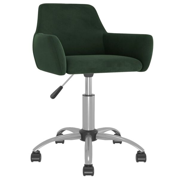 vidaXL Silla de comedor giratoria 6 uds terciopelo verde oscuro