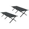 vidaXL Cama de Camping Plegable Manual 2 uds. Negro 193 x 69 x 45 cm