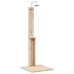 vidaXL Ducha exterior 206 cm Madera maciza de pino y acero inoxidable