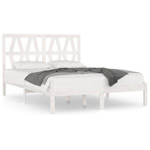 vidaXL Estructura de cama madera maciza de pino blanco 120x200 cm