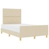 vidaXL Estructura de cama con cabecera Crema 120 x 190 cm tela