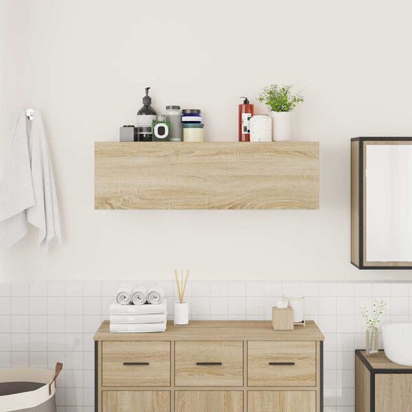 vidaXL Mueble de pared ba&ntilde;o madera ingenier&iacute;a roble sonoma 100x25x30cm