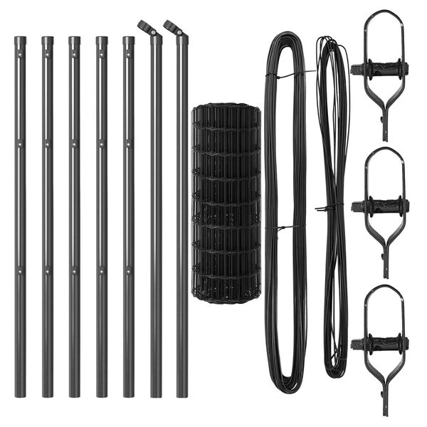 vidaXL Reja con postes Gris 0.6 x 10 m Acero