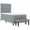 vidaXL Cama tipo Box Spring con colch&oacute;n Gris Claro 90 x 190 cm tela