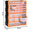 vidaXL Organizador multicajones con 39 cajones 38x16x47 cm