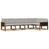 vidaXL Conjunto de sof&aacute;s de exterior 5 pcs Natural y Gris Claro