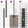 vidaXL Valla con Poste Gris 1,5 x 10 m Acero y PVC