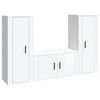 vidaXL Set de muebles de TV 3 pzas madera contrachapada blanco brillo